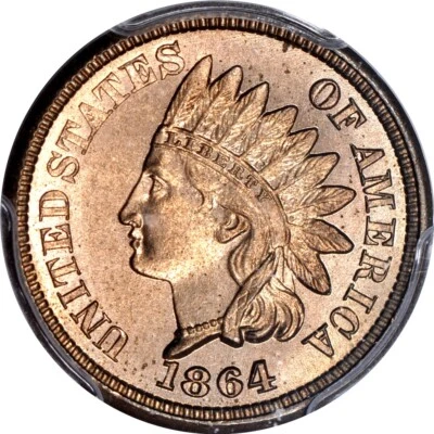 1864 1C Copper-Nickel Indian Cent PCGS MS66 - Image 1 of 3