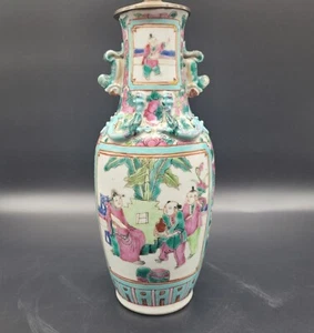 Antike Tischlampe chinesische Qing Vase 19. Jahrhundert - Bild 1 von 9
