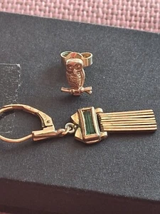 Bundle Vintage 14ct Rolled Gold Earrings Owl 1920 Style Drop Hallmarked by K & L - Picture 1 of 13