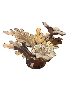 Winifred Cole of CA Movement Sculpture Metal MCM Floral Butterfly Gift Collectib - Image 1 of 4