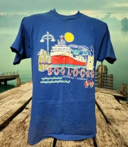 Vintage 1980s Ships of Soo Locks Shirt Adult Large Lake Superior Embossed Print - Picture 1 of 6