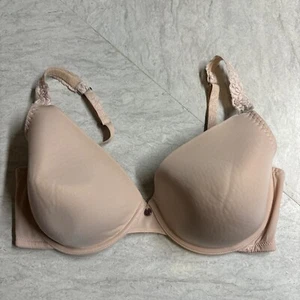 Natori 136001 T-Shirt Bra UW Lace Trim Full Fit Seamless Contour Beige Bra 34DD - Picture 1 of 7