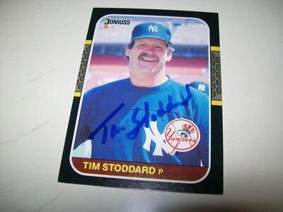 1987 DONRUSS TIM STODDARD AUTOGRAPH SIGNED AUTO #497 NEW YORK YANKEES - Image 1 of 3
