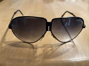 Ferrari Folding Sunglasses Black Metal Frame Aviator Vintage 80s 90s - Picture 1 of 8