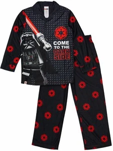Boys Black Lego Star Wars Darth Vader Dark Side 2 Piece Pajama Sleep Set X-Small - Picture 1 of 3