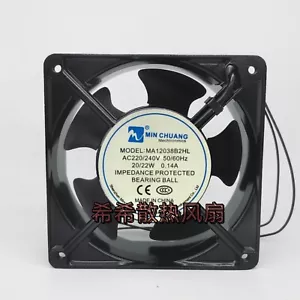 1 PCS MIN CHUANG axial fan MA12038B2HL 220V 0.14A 12038 12CM 2 wire cooling fan - Picture 1 of 2