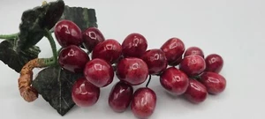 VINTAGE GRAPE CLUSTER Jade Leaves Glass Marble Grapes - Picture 1 of 8