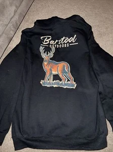 Barstool Outdoors black deer hoodie large New - Picture 1 of 3