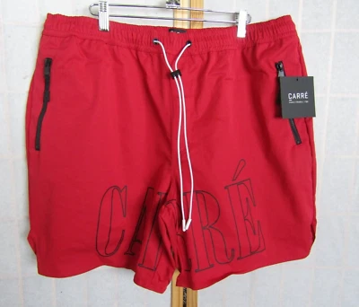 NWT Carre Paris Hardi La Plage Red Cotton/Polyester Toggle Men's Shorts  3XL - Image 1 of 4
