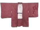 Japanese Silk Kimono Haori Shibori Tie Dyeing Red H21