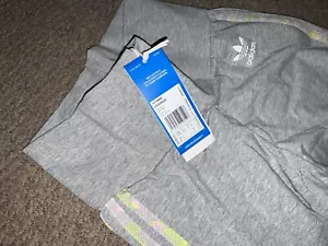 ADIDAS GREY LEGGINGS RUNNING ACTIVE UK 6 XS WITH STRIPE BNWT GENUINE RUNNING - Picture 1 of 6