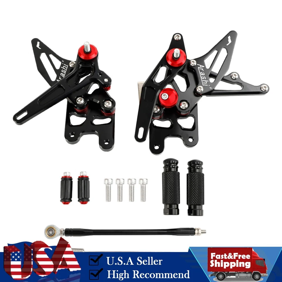 Rearset Rear set Fit For Suzuki GSXR1000 GSXR 1000 2007-2008 Black - Image 1 of 4