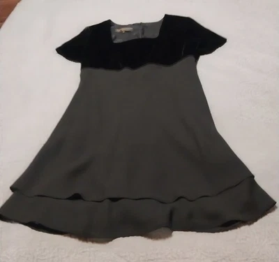 Vestido Donna Ricco New York Terciopelo Negro Talla 8 Pequeño Fiesta Formal Capricho  Foto 1 de 4