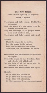 WCTU New Slogan Song by Helen L Byrnes 1931 Prohibition not Repeal - Bild 1 von 1