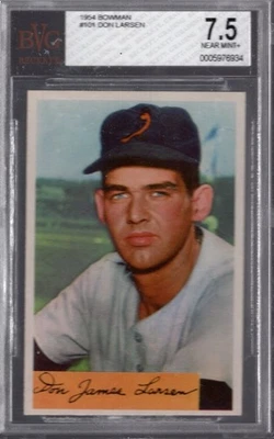 Bowman Baseball #101 1954 Don Larsen (RC) BVG 7,5 casi nuevo+ Baltimore Orioles Foto 1 de 2