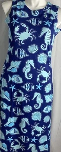 Ana Clare Emilee Sz L Waikiki Sea life print maxi dress NEW - Picture 1 of 12