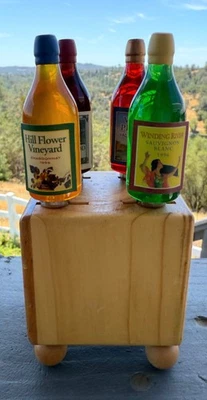 复古 Boston Warehouse 葡萄酒瓶奶酪传播刀木质屠夫块 — 第 1/4 张图片