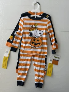 18M 4-teiliges Peanuts and Snoopy Baumwolle Halloween Pyjama Set - Orange - Bild 1 von 3