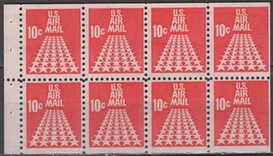 SC# C72b - 1968 10¢ 50 Stars Runway - Unfolded Booklet Pane of 8 Stamps - Picture 1 of 1