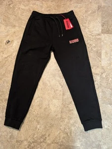 Hugo Boss Diqomo Mens Cotton Terry Sweatpants Logo Print Black Size Small (S) - Picture 1 of 5