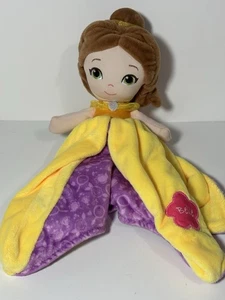 Disney Baby Belle Peluche Lovey Manta de Seguridad Bella Bestia Amarillo Púrpura Usada en Excelente Condición - Imagen 1 de 9