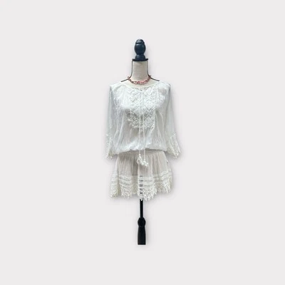 Top Monoreno Mujer L Blanco Boho/Bordado/Cubierta Foto 1 de 4