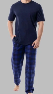 Conjunto Top Pantalón Jersey Hombre Fruit Of The Loom Azul y Negro Polar Mediano Foto 1 de 3