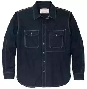 Filson Denim Work Shirt 20249478 Mid Wash Indigo Navy Dark Blue Jean Pre Washed - Picture 1 of 9