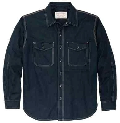 Filson Denim Work Shirt 20249478 Mid Wash Indigo Navy Dark Blue Jean Pre Washed - Image 1 of 4