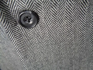 Herren Kaschmir Blazer Hickey Freeman Canvas grau Fischgrät Tweed 46 extra lang - Bild 1 von 11