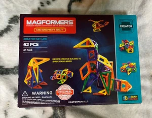 New Magformers Designer 62 Piece Magnetic Set - Picture 1 of 1