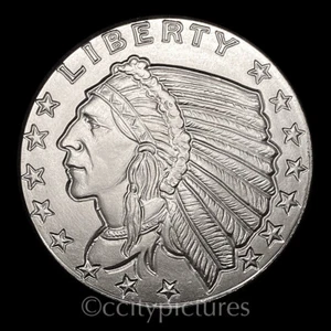 1/2 oz GSM Incuse Indian 999 Fine Silver BU Round #6 - Picture 1 of 2