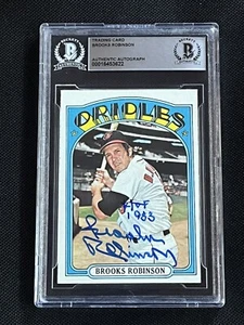 BROOKS ROBINSON 1972 TOPPS SIGNED AUTOGRAPHED CARD BECKETT BAS AUTHENTIC - Picture 1 of 2