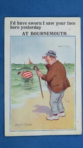 BOURNEMOUTH Donald McGill Comic Postcard 1926 Bathing Fat Man Face Optician - Picture 1 of 2