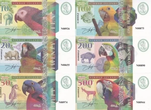 Nimrod Islands Set 6 10 20 50 100 200 500 Dollars 2018 Ababeel Parrot Fantasy - Picture 1 of 3