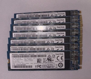 Lot of 7 Sandisk 256GB SD8TN8U-256G-1001 X400 M.2 2280 SATA 6.0 Gbps 00UP619 - Picture 1 of 1