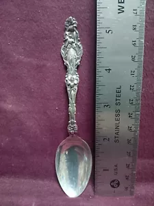 Sterling Whiting LILY COFFEE SPOON 5 1/2" 21 grams Monogram T - Picture 1 of 5
