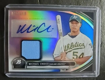 Michael Choice 2013 Bowman Platinum Blue Auto Athletics 12/199 - Image 1 of 2