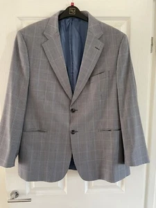 Marks And Spencer 100% Pure New Wool Suit Jacket 44" Chest Short Length Blue - Picture 1 of 9