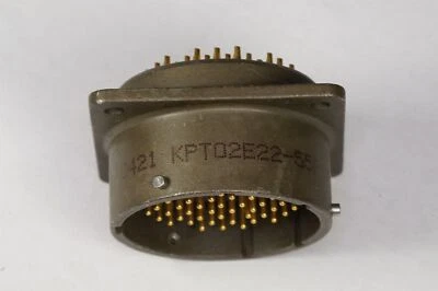 KPT02E22-55P ITT Cannon Circular Connector Male Receptacle 55 Pos Gold SolderCup - Image 1 of 4