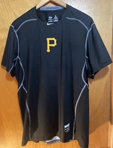 Nike Pro Combat Hypercool Shirt Mens XL Black Pittsburgh Pirates Center Swoosh - Picture 1 of 7