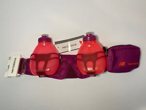 New Balance Helium H20 Running Racing Hydration Water 2 Bottle Waist Belt Purple