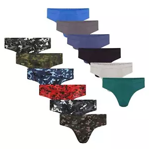 6 Pk Boys Kids Plain /Camouflage Briefs Underpants 100% Cotton Underwear 5-14  - Picture 1 of 9