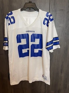 Vintage NFL Champion Emmitt Smith Dallas Cowboys  #22 Jersey Size Adult 44 White - Picture 1 of 7