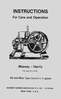 Massey - Harris  1½ and 2½  Gas  Engine Manual (please read description) - Image 1 of 2