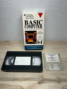 Vtg Basic Computer Literacy VHS Tape With 3.5 Floppy Disc - Picture 1 of 10