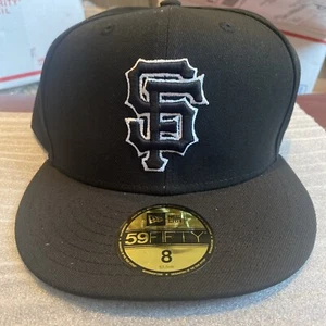 New Era 59FIFTY Original Auténtico Gigantes de San Francisco Negro 8 Sombrero Ajustado - Imagen 1 de 4