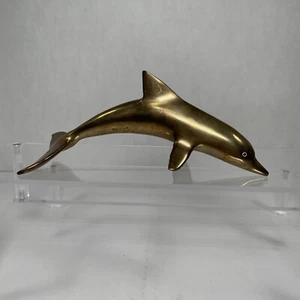 Heavy Brass Dolphin 7” Paperweight Decoration - Picture 1 of 14