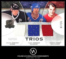 2008-09 The Cup Trios Jersey Gordie Howe Wayne Gretzky Mark Messier /15