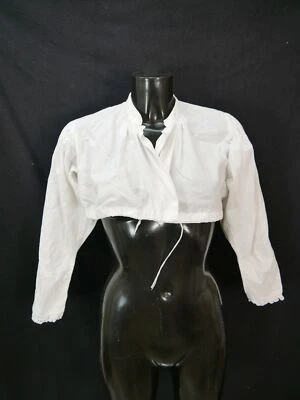 Gr.44 Dirndlbluse süße Bluse für Dirndl Baumwolle mit Spitze B9346 - Bild 1 von 3